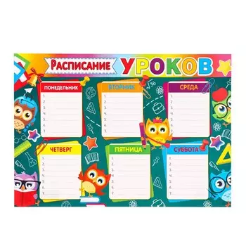 Расписание уроков "Совенок" 21,6х30см