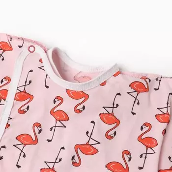 Распошонка-царапка на кнопке, цвет персик/фламинго, рост 62 см