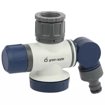 Распределитель двухпутевой, кран + штуцер, GREEN APPLE