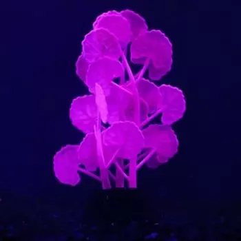 Растение силиконовое аквариумное, светящееся в темноте, 7 х 11 см, фиолетовое