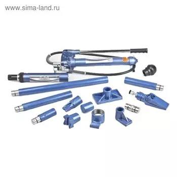 Растяжка STELS, гидравлическая, 10 т, 16 предметов, 7 сменных насадок, в металлическом кейсе