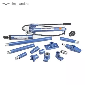 Растяжка STELS, гидравлическая, 10 т, 16 предметов, 7 сменных насадок, в пластиковом кейсе