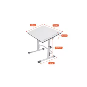 Растущая парта-трансформер Polini kids Simple М1 75 х 55 см, цвет белый/розовый