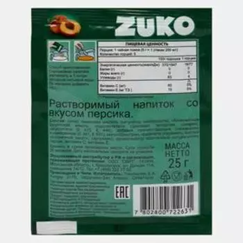 Растворимый напиток ZUKO Персик, 25 г