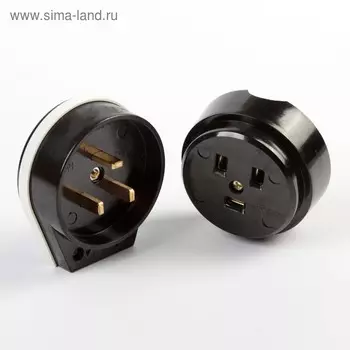 Разъем для плиты Smartbuy РШ-ВШ, 2P+PE, ОУ, 32 А, 250 В, карболит, черный
