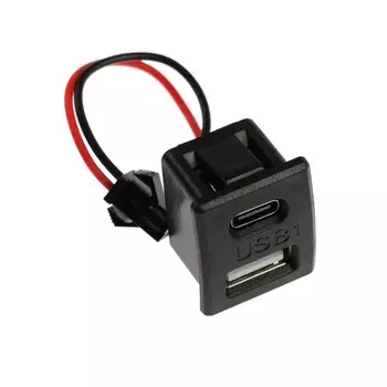 Разъем USB/Type-c с проводом CARTAGE, 2 pin, 0,5 А, 5 В, черный, 10 см