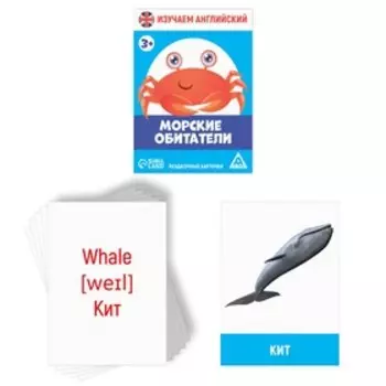 Раздаточные карточки «Изучаем английский. Морские обитатели», 3+