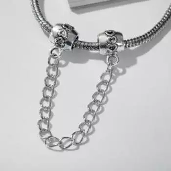 Разделитель "Бусины" на цепочке, цвет серебро