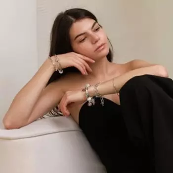 Разделитель "Ягода" на цепочке, цвет серебро