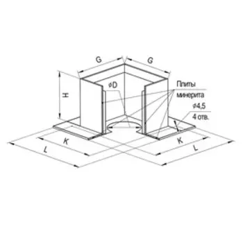 Разделка Феррум потолочная нержавеющая 430/0.5 мм, 600 × 600 мм, d 280 (ППУ Н)