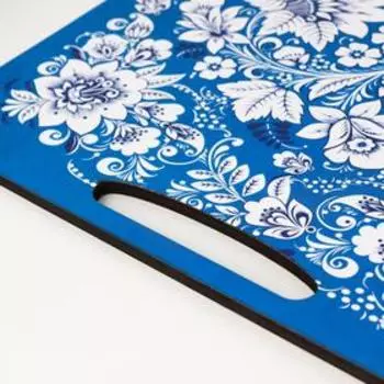 Доска разделочная Дарим Красиво «Гжель», 3628 см, дерево, голубая