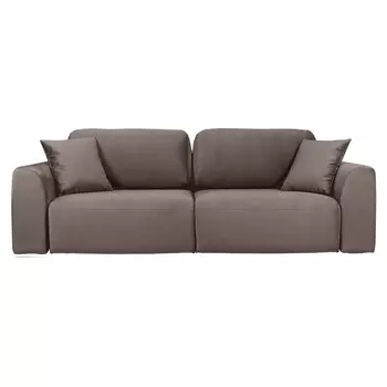 Диван прямой раздвижной «Темп», ППУ, механизм еврокнижка, велюр, цвет коричневый