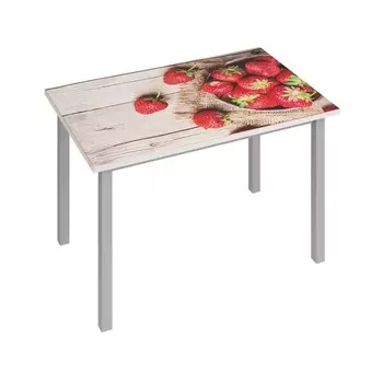 Раздвижной стол «Фристайл 3», 1000/1420632745 мм, ЛДСП / стекло / металл, цвет клубника