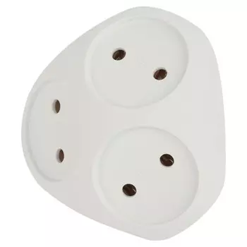 Разветвитель «Эра» Б0053481, 3-м, 10А, IP20, цвет белый