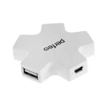 Разветвитель USB (Hub) Perfeo HYD-6098H, 4 порта, USB 2.0, белый