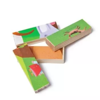 Падающая башня-дженга «Сказки» с наклейками-пазлы, 54 бруска, 3+