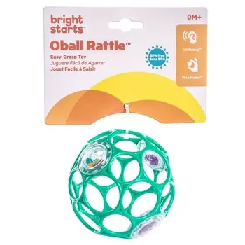 Развивающая игрушка Bright Starts, мяч Oball, с погремушкой, цвет бирюзовый
