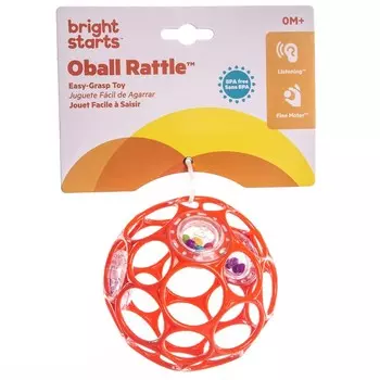 Развивающая игрушка Bright Starts, мяч Oball, с погремушкой, цвет красный