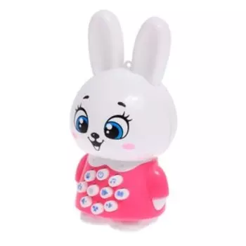 Музыкальная развивающая игрушка детская «Зайчик», свет, звук, с кнопками