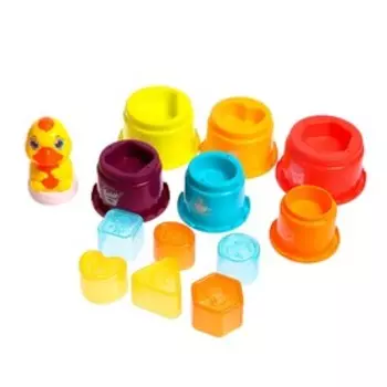 Развивающая пирамидка-сортер «Утёнок», 13 предметов