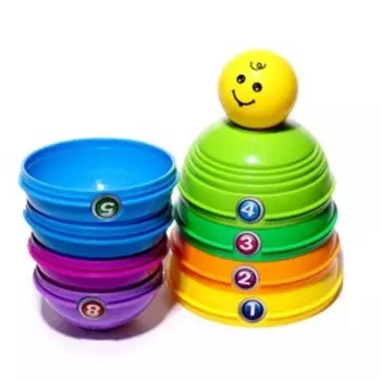 Развивающая пирамидка «Забавные чашечки», 9 элементов