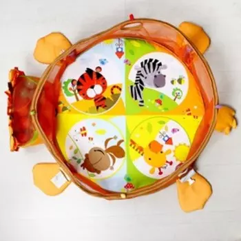 Развивающий коврик - манеж Крошка Я «Лев», 3 в 1, 68x68 см, 30 цветных шариков, 4 игрушки