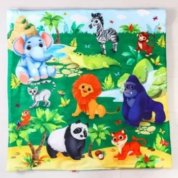 Развивающий коврик с дугами Крошка Я «Африка», 5 игрушек, 85х85 см