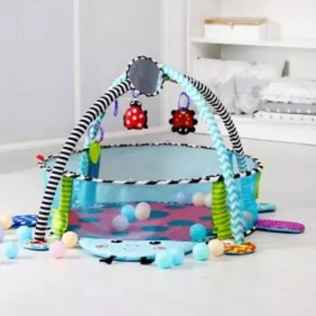 Развивающий коврик «Божья коровка», 3 в 1, игрушки, 30 цв. шаров, 67х67х0,5 см.