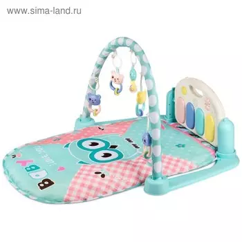 Развивающий коврик для детей Amarobaby «Сова», размер 80 x 65 x 45 см, цвет мятный