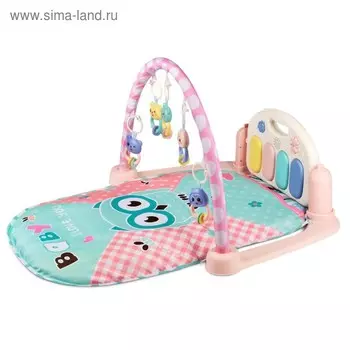 Развивающий коврик для детей Amarobaby «Сова», размер 80 x 65 x 45 см, цвет розовый