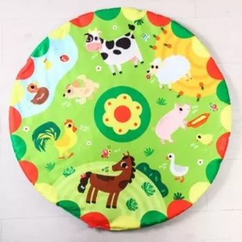 Развивающий коврик с дугами Крошка Я «Домашние зверята», 5 игрушек, 85х85 см