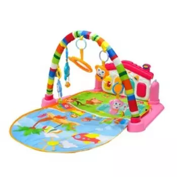 Развивающий коврик Everflo «Пианино», цвет розовый