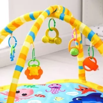 Развивающий коврик с дугами Крошка Я «Морские животные», 5 игрушек, 85х85 см