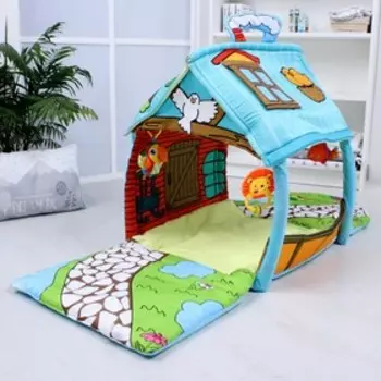 Развивающий коврик «Тропинка к дому», с дугами и погремушками, р-р 100х52х0,5 см.