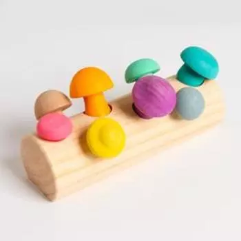 Развивающий набор «Грибы на пеньке» 18×6×5,3 см