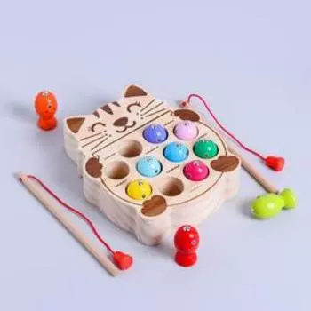 Развивающий набор рыбалка «Рыбки и котик» 15 × 4 × 17 см, Уценка