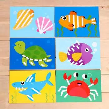 Развивающий набор «Умный скотч. Веселые картинки» морские, в пакете