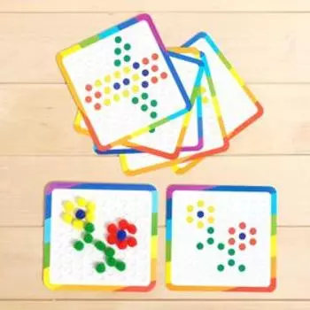 Развивающий набор «Выложи по образцу», мозаика с бомбошками