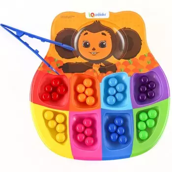 Развивающий сортер для детей «Весёлые бусинки», 8 цветов, Чебурашка