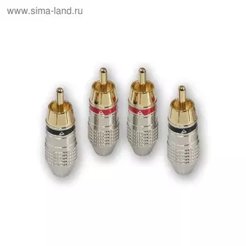 RCA разъем Aura RCA-P612, 6 мм вход, набор 4 шт