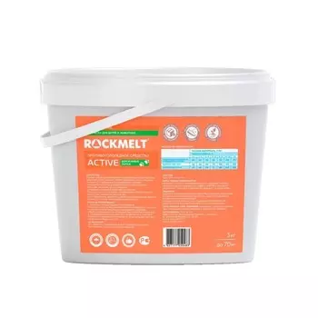 Реагент антигололёдный, 3 кг, работает при —26 °C, в банке, Rockmelt Active