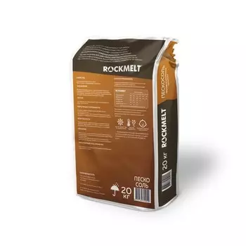 Реагент антигололёдный Rockmelt «Пескосоль», 20 кг, работает до -30 °С, в пакете