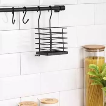 Рейлинговая система для кухни Tekno-tel Re'Black, 6 предметов, цвет чёрный