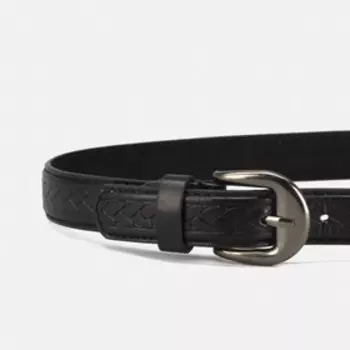 Ремень детский, ширина 2,2 см, пряжка металл, цвет чёрный