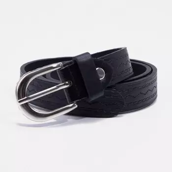 Ремень детский, ширина 2,1 см, винт, пряжка метал, цвет чёрный