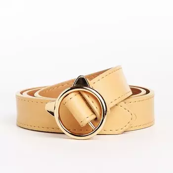 Ремень детский, ширина 2.5 см, пряжка металл, цвет бежевый