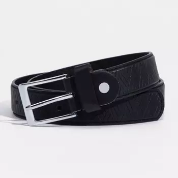 Ремень детский, ширина 2 см, винт, пряжка металл, цвет чёрный