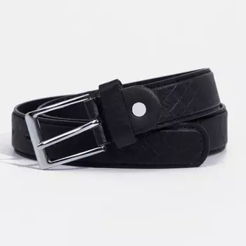 Ремень детский, ширина 2 см, винт, пряжка металл, цвет чёрный