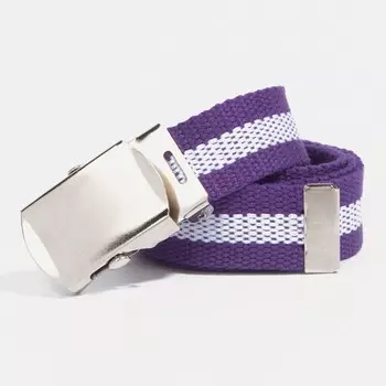 Ремень детский, ширина 3 см, пряжка зажим, цвет фиолетовый/белый