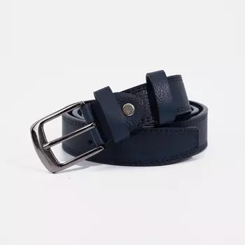 Ремень детский, ширина 3 см, винт, пряжка метал, цвет синий